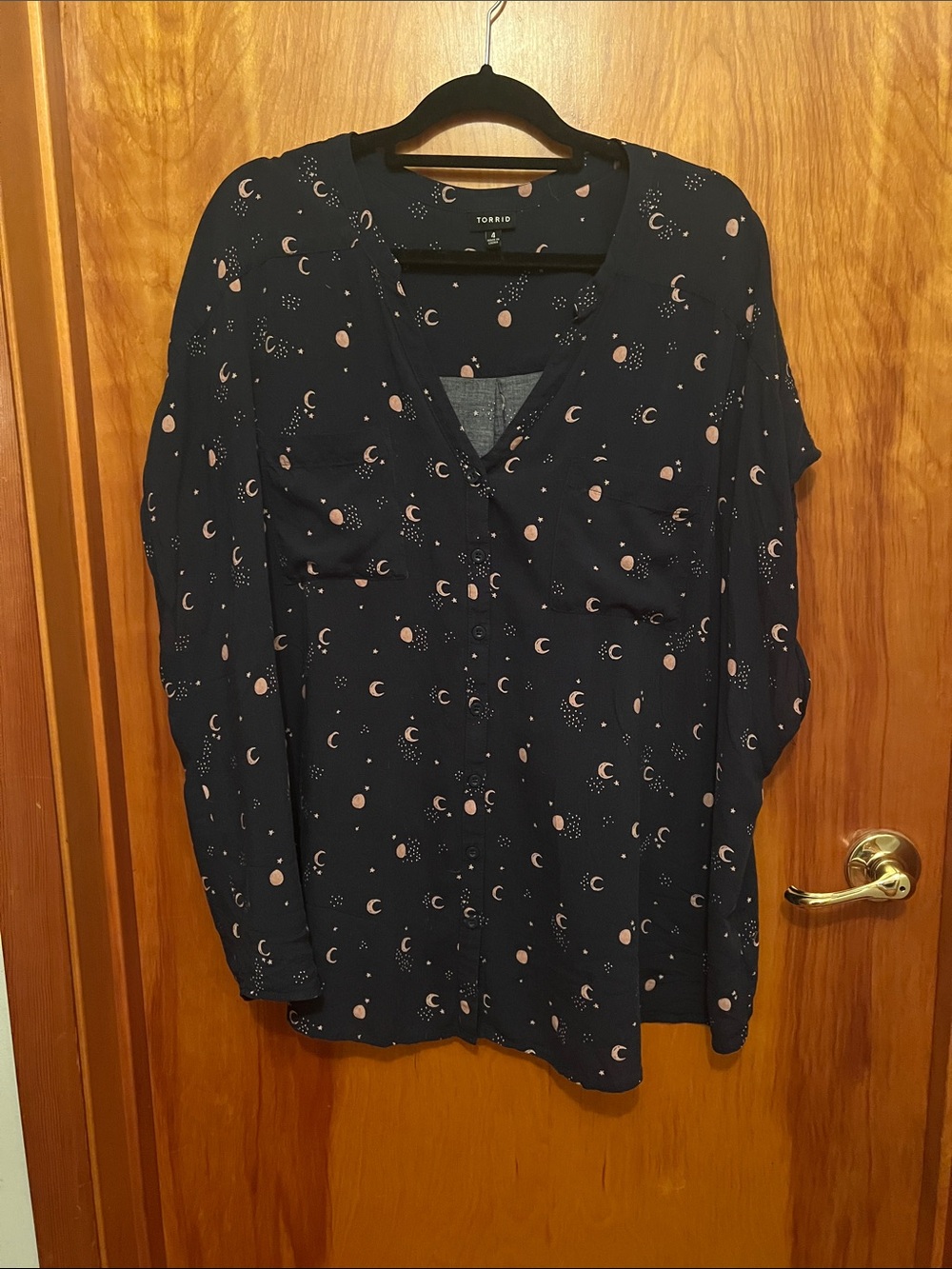 torrid Navy Moon & Dot Button-Front Tunic
